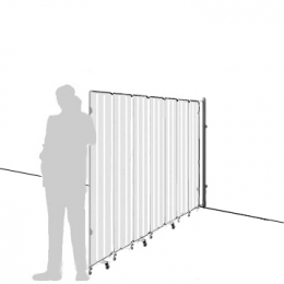 Separè a parete SPARTA LIGHT con superficie in plastica - cm 266x170h (7 elementi) 