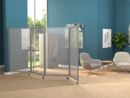 Separè a parete ALA ROTOFOOT LIGHT "alveolare" - cm 605x190h (6 elementi)