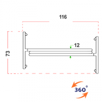 Separè autostabile ALA ROLLER "alveolare" - cm 316x190h (3 elementi)