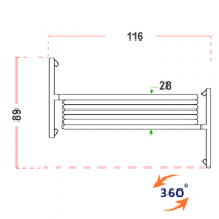 Separè autostabile ALA ROLLER "feltro" - cm 716x190h (7 elementi)
