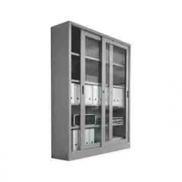 Armadio in lamiera, ad ante scorrevoli con vetro temperato cm 180.MD-AV18T