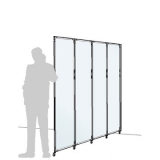 Separè a parete CLIPPER ROLLER LIGHT "vetroplastico" - cm 264x201h (4 elementi) - Separè a parete CLIPPER ROLLER LIGHT 