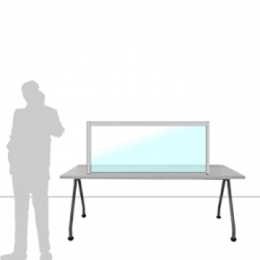 Schermo parafiato MACRO FRONT OFFICE - cm 140x60h con lastra sollevata cm 4