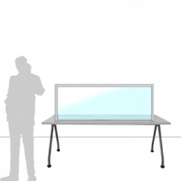 Schermo parafiato MACRO FRONT OFFICE - cm 160x60h con lastra sollevata cm 4