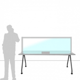 Schermo parafiato MACRO FRONT OFFICE - cm 180x60h con fessura passacarte cm 30x8h