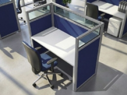 Pannello divisorio MACRO.OFX "finestrato feltro" - cm 140x180h