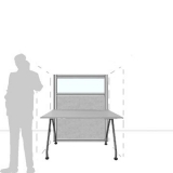 MX10.14F scheda prodotto - Pannello divisorio MACRO.OFX Pannello divisorio MACRO.OFX "finestrato feltro" - cm 100x140h - Pannello divisorio MACRO.OFX