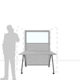 MX10.16F scheda prodotto - Pannello divisorio MACRO.OFX Pannello divisorio MACRO.OFX "finestrato feltro" - cm 100x160h - Pannello divisorio MACRO.OFX