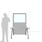 MX10.18F scheda prodotto - Pannello divisorio MACRO.OFX Pannello divisorio MACRO.OFX "finestrato feltro" - cm 100x180h - Pannello divisorio MACRO.OFX