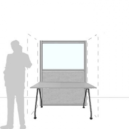 Pannello divisorio MACRO.OFX "finestrato feltro" - cm 120x180h