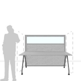 MX18.14F scheda prodotto - Pannello divisorio MACRO.OFX Pannello divisorio MACRO.OFX "finestrato feltro" - cm 180x140h - Pannello divisorio MACRO.OFX