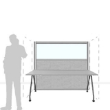 MX18.16F scheda prodotto - Pannello divisorio MACRO.OFX Pannello divisorio MACRO.OFX "finestrato feltro" - cm 180x160h - Pannello divisorio MACRO.OFX