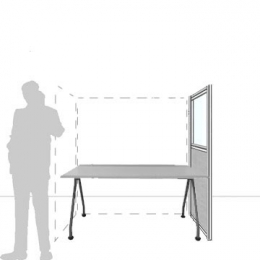 Pannello divisorio MACRO.OFX "finestrato feltro" - cm 80x160h