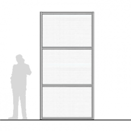 Pannello divisorio MACRO "alveolare" con doppia traversa - cm 150x300h 