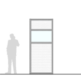 M10.25IP scheda prodotto - Pannello divisorio MACRO Pannello divisorio MACRO "finestrato alveolare" - cm 100x250h - Pannello divisorio MACRO