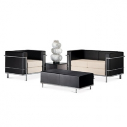 Pouf ad 1 posto con rivestimento in tessuto ignifugo.