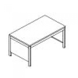 Scrivania pannellata con struttura metallica cm 180.